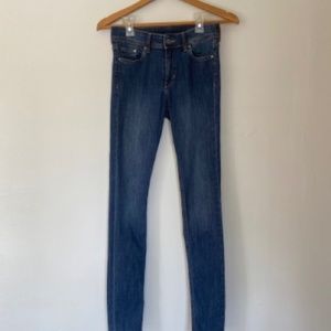 H&M Skinny Regular-Waist Jeans in Blue Denim